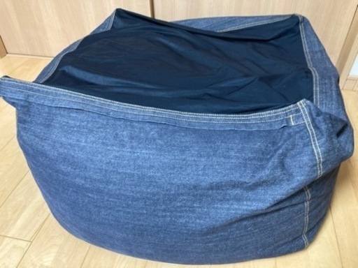 無印良品 体にフィットするソファ 綿デニムネイビー　大  幅65×奥行65×高さ43cm