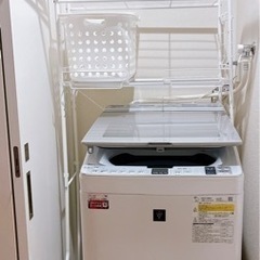 洗濯機ラック　ランドリーラック　洗濯かご　ハンガー