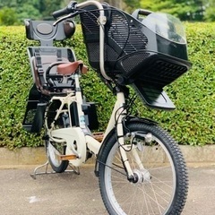 ❹ 4439子供乗せ電動自転車パナソニック3人乗り新品20インチ良好バッテリー