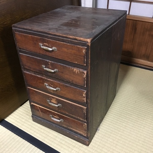 【交渉中】木製チェスト ５段 棚