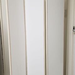 三面鏡 姿見 スタンドミラー 裏面化粧板 間仕切り パーティション ホワイトの画像