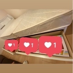 セミダブルベッドフレーム＆コイルマットレスセットの画像