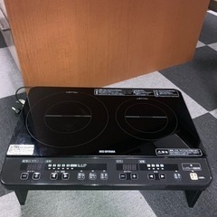アイリスオーヤマ　2口IHコンロ　IHK-W1-B 2015年製　台付