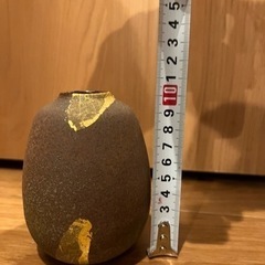 【未使用】九谷焼　北村隆作　灰釉金彩　花瓶　2個セットの画像