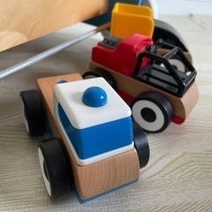 【IKEA /イケア】EKORRE：手押し車　LILLABO：木製働く車　セットの画像