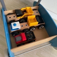 【IKEA /イケア】EKORRE：手押し車　LILLABO：木製働く車　セットの画像