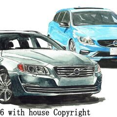 GC-184 ボルボV60/V70 限定版画 直筆サイン有 額装...