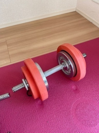 ダンベル　約60キロ分　連結シャフト付き！必要あればマットもお付けします。