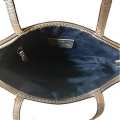 COACH コーチ シグネチャー ストライプ トートバッグ ネイビーの画像