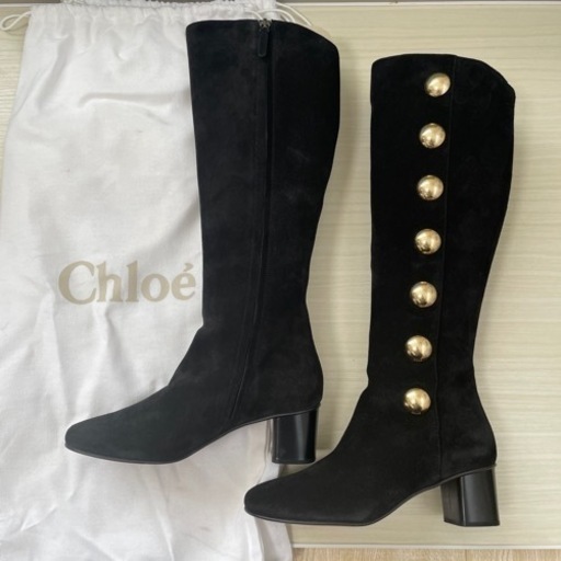 クロエ　スエードブーツ　ブラック