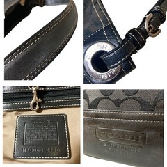 COACH コーチ シグネチャー キャンバスレザー トートバッグ ユニセックスの画像