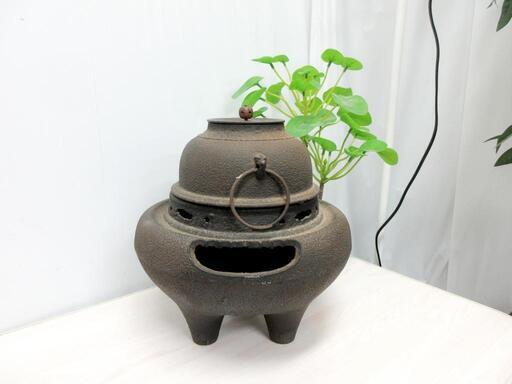 ☆T2299☆ あじろ 鉄茶釜 濃茶色