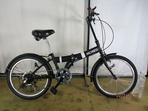 C382★￥6800スタート★整備済み 中古折りたたみ自転車 【20インチ　黒　6段 】