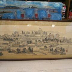 福山城絵画、久松城青景  耕三写福山城絵画  の画像