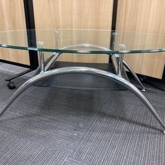 【中古品】M52 ニトリ ガラステーブル ローテーブルの画像