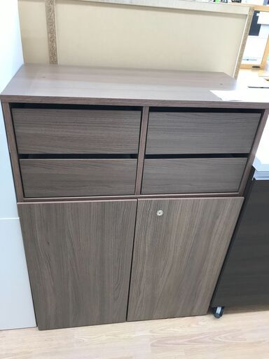 ★ジモティ割あり★  収納棚 茶色 H107×W80×D42 クリーニング済み KJ1119