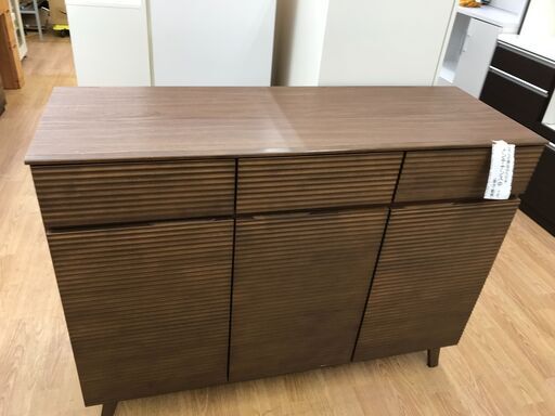 ★ジモティ割あり★ ニトリ 食器棚 茶色 H90×W120×D42 クリーニング済み KJ1120