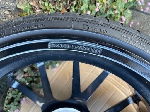 インフォージド iFG23 19×8.5J  タイヤ、ホイール、ダウンサスのセット。中古品。