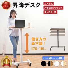 【新古品】スタンディングデスク ガス圧 昇降 昇降式 パソコン ホワイトの画像