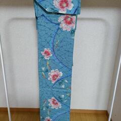 浴衣　水色　花がら