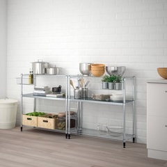 【美品・急募】ikea OMAR オマル シルバー スチールラッ...