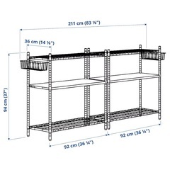 【美品・急募】ikea OMAR オマル シルバー スチールラック 2つセットの画像