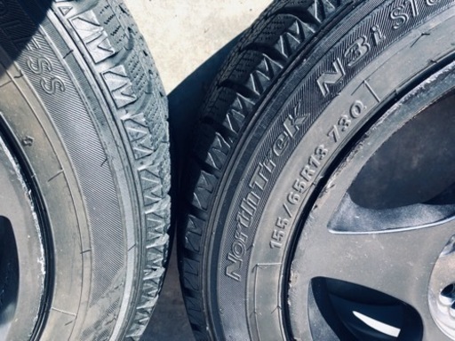 冬タイヤ 155/65R13 軽自動車旧車用アルミ付スタッドレス バリ山4本組