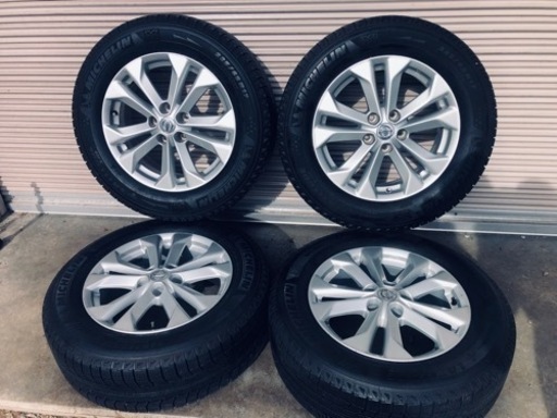 冬タイヤ 225/65R17 日産純正アルミ付きスタッドレス バリ山4本組