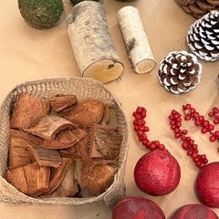 クリスマス　リース　素材の画像