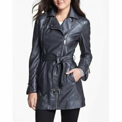 シープレザーキルティングショルダーオーバーコート Sheep Leather Quilted Shoulder Coatll