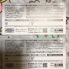 【値下げ】グリーランド　花火物語　クリスマススペシャル　ペアチケット　Xmasスペシャルの画像