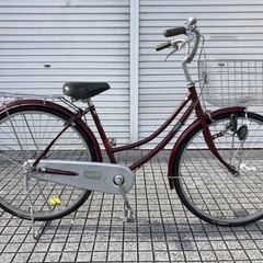 【26インチ自転車】変速なし　前後タイヤ、前かご新品❗️若林自転...