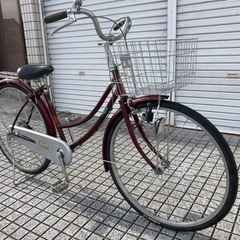 【26インチ自転車】変速なし　前後タイヤ、前かご新品❗️若林自転車　浜大津店　SALE中❗️の画像
