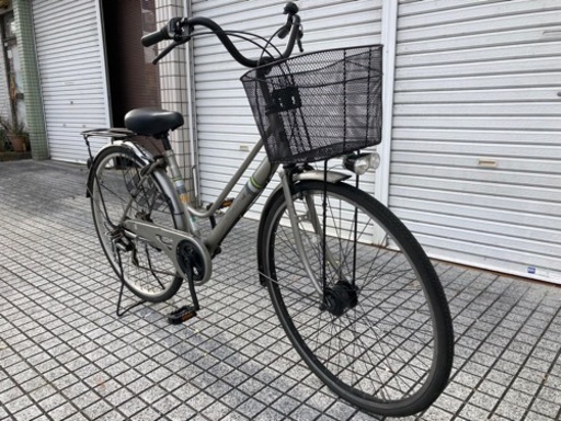 【27インチ自転車】6段変速　LEDオートライト付　前かご新品❗️若林自転車　膳所店　SALE中❗️