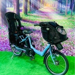 ❹ 4515子供乗せ電動自転車ヤマハ3人乗り新品20インチ良好バッテリー