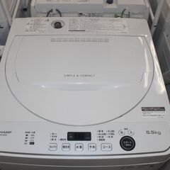 ★特別価格 美品！大幅値下げ ★SHARP シャープ 全自動洗濯機 (ES-GE5E-W) 21年製 5.5㎏  販売★大田区、品川区 配送・設置無料★店頭取引歓迎