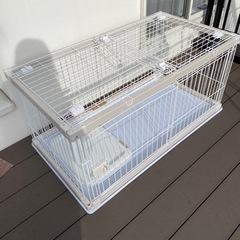 犬　ケージ　サークル　トイレトレー、屋根付きの画像