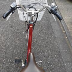 値下げしました！電動アシスト自転車　バッテリー2個付き　ヤマハPAS　ナチュラ　えんじ色　26インチ　近隣配送可！の画像
