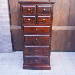 北海道旭川家具メーカー勇峰工芸の樺材 6段チェストです。アンティーク