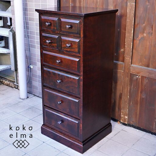 北海道旭川家具メーカー勇峰工芸の樺材 6段チェストです。アンティーク