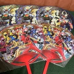 ニンニンジャー　仮面ライダー鎧武　うちわセット