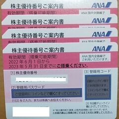 ＡＮＡ株主優待券　４枚セット
