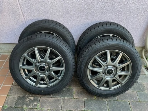 スタッドレスタイヤ　アルミホイール付　ダンロップ　155/65R13