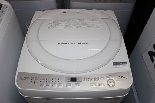 ★特別価格 7㎏ 大幅値下げ！ ★SHARP シャープ 全自動洗濯機 (ES-GE7B) 18年製 7㎏★大田区、品川区 配送・設置無料★店頭取引歓迎