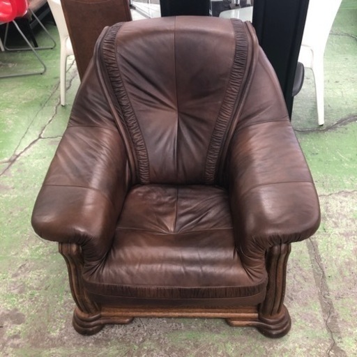 1人掛けソファー　ブラウン