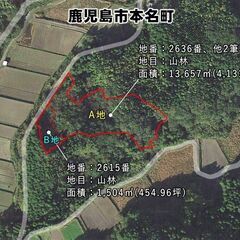 鹿児島市本名町【売地】 現況山林合計約4,586坪650万円