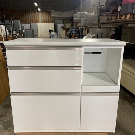 12/7 終 NITORI レンジボード ホワイト レンジ台 キッチン 収納 ニトリ 菊倉NS