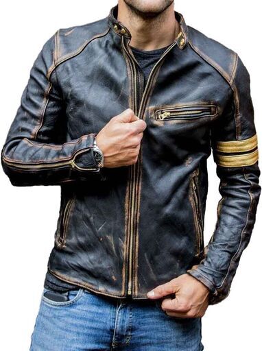 ヤギ革ユーズド加工ビンテージスタイルジャケット Goat Leather Distressed Jacket