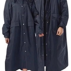 新品未使用 【ロング 安心 レインコート】男女兼用 L カッパ  足元カバー 反射テープ 暴風雨対策 傘の画像