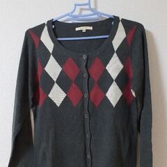 千鳥柄カーディガンの画像